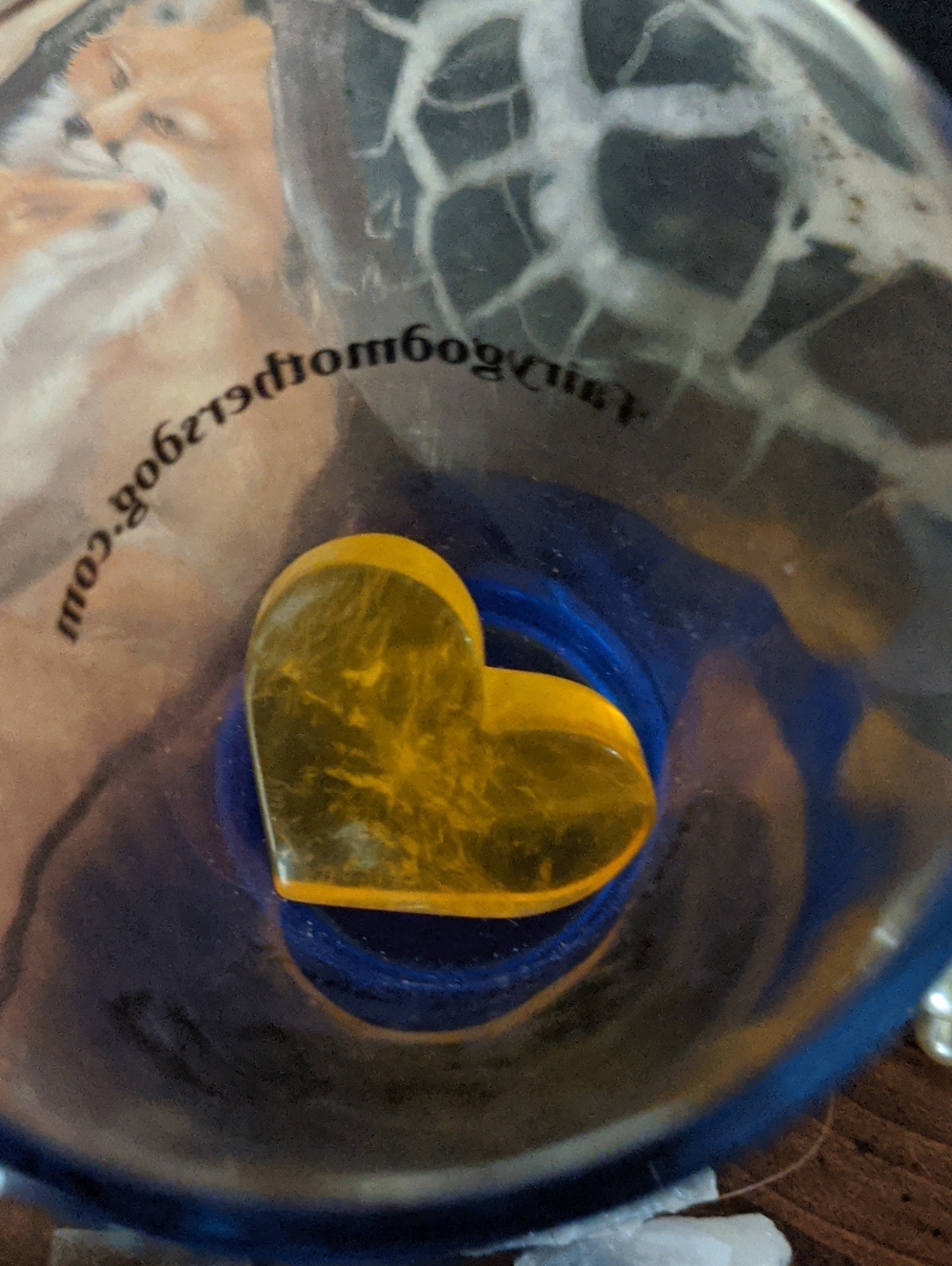 Mango Fluorite Heart (collectors RARE COLOR)
